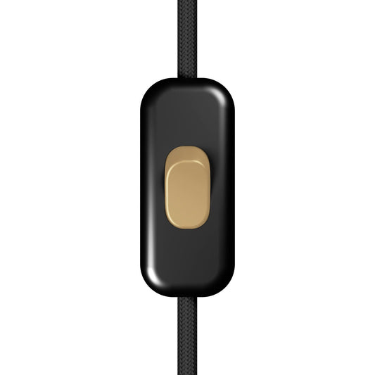 Interruttore Unipolare rompifilo Creative Switch Nero e pulsante Bronzo