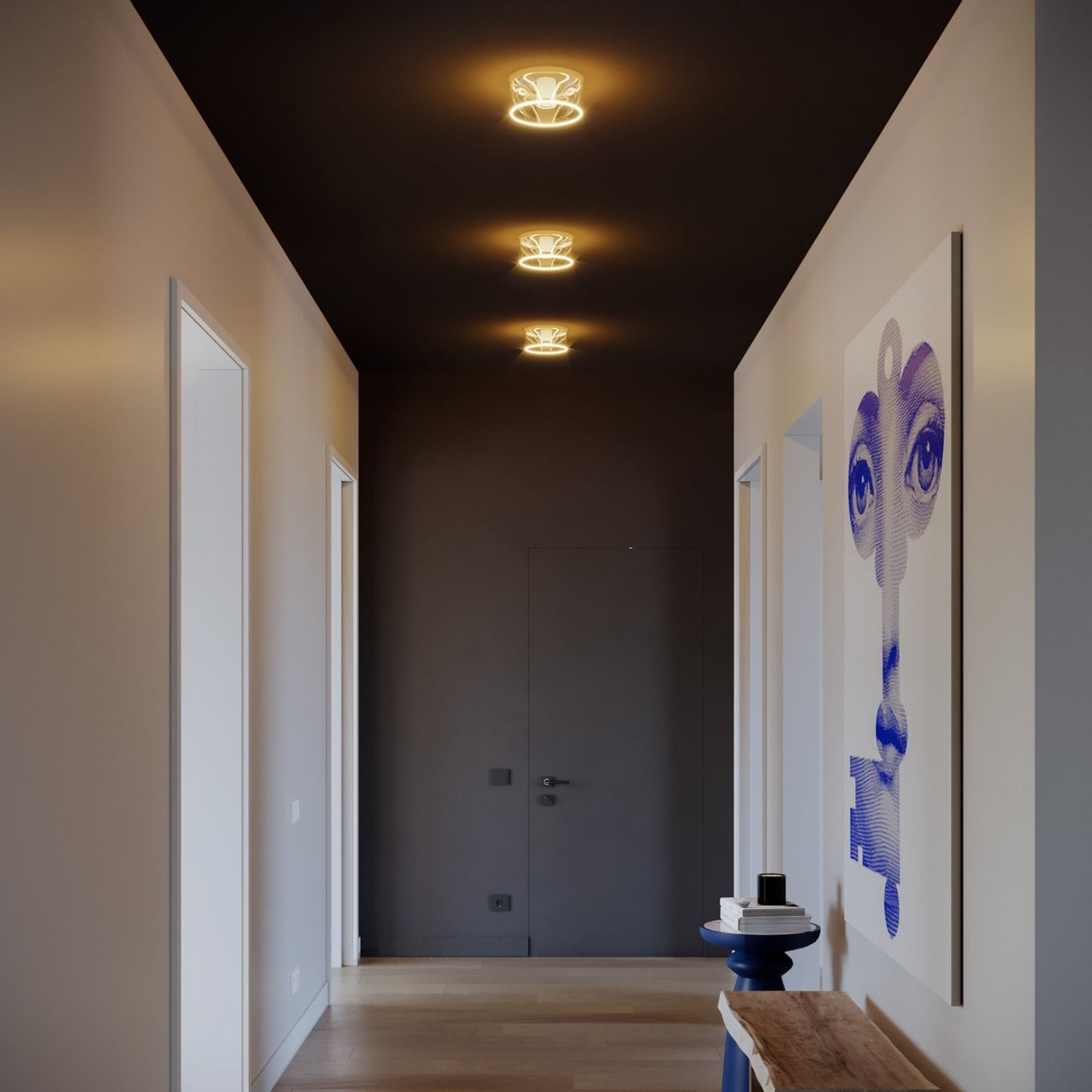 Applique con lampadina Ghost trasparente - Bianco