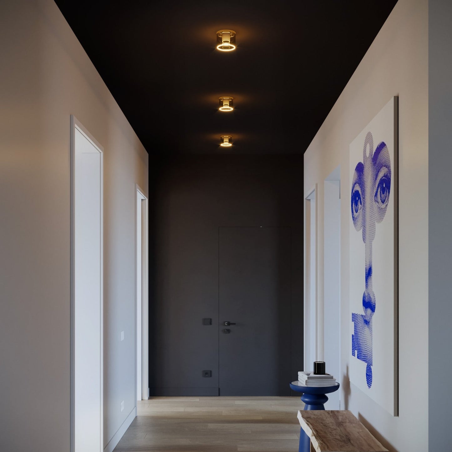 Applique con lampadina Ghost mini smoky - Bianco