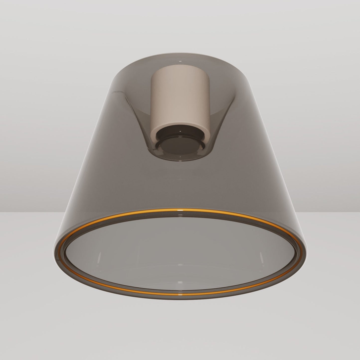 Plafoniera design con lampadina Ghost a cono smoky - Bianco