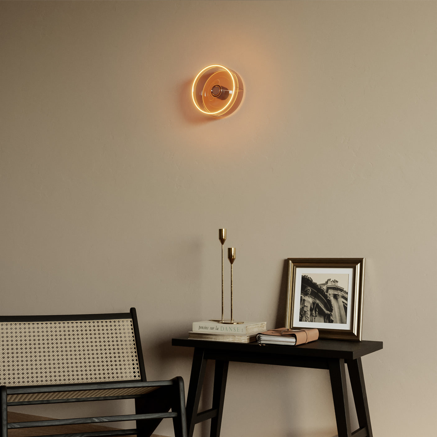Applique con lampadina Ghost smoky - Nero