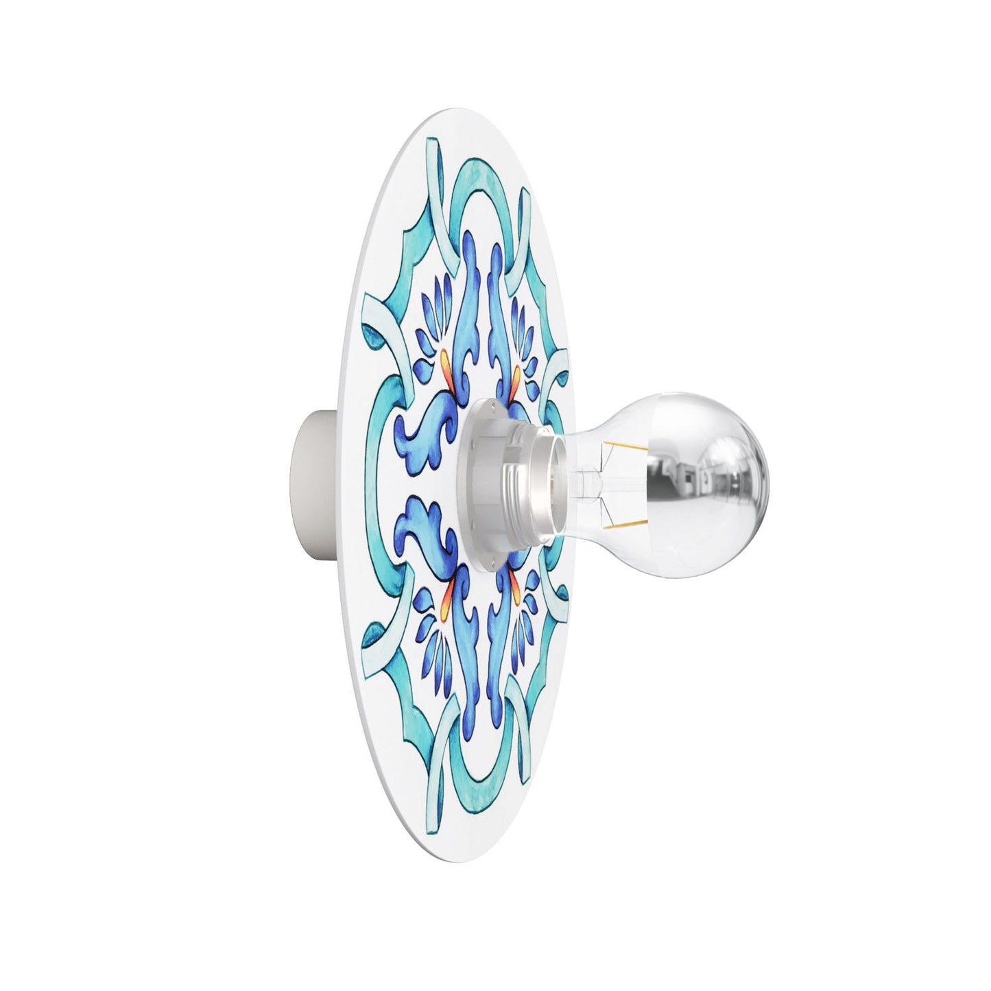 Lampada da parete o soffitto Bianca con paralume a effetto maiolica - Waterproof IP44 - IO