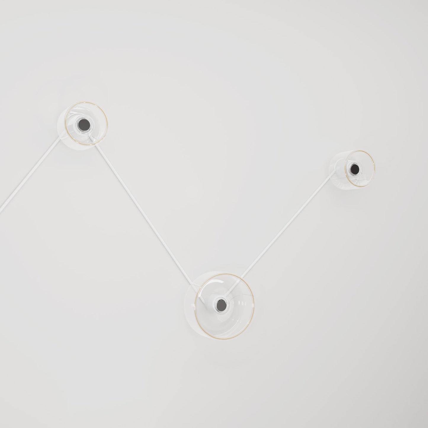 Lampada da parete Spostaluce con 3 lampadine Ghost e cavo bianco