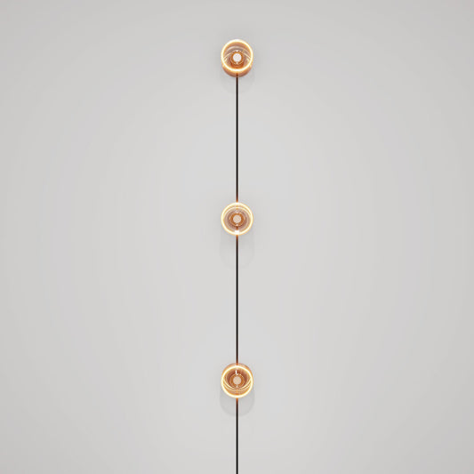 Lampada da parete Spostaluce con spina, 3 lampadine Ghost e cavo nero
