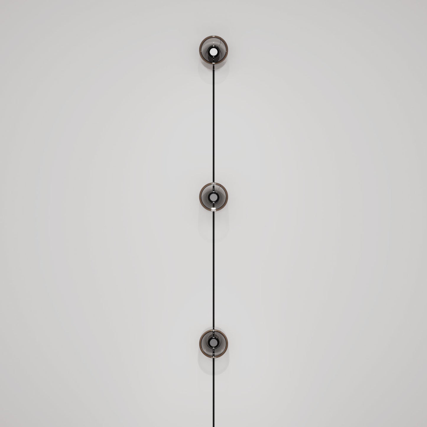 Lampada da parete Spostaluce con spina, 3 lampadine Ghost e cavo nero