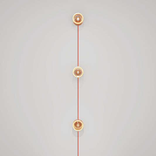 Lampada da parete Spostaluce con spina, 3 lampadine Ghost e cavo arancione