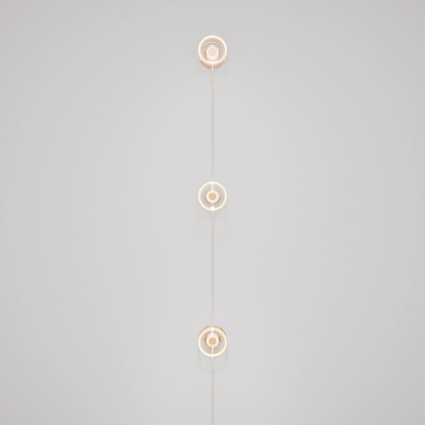 Lampada da parete Spostaluce con spina, 3 lampadine Ghost e cavo grigio melange