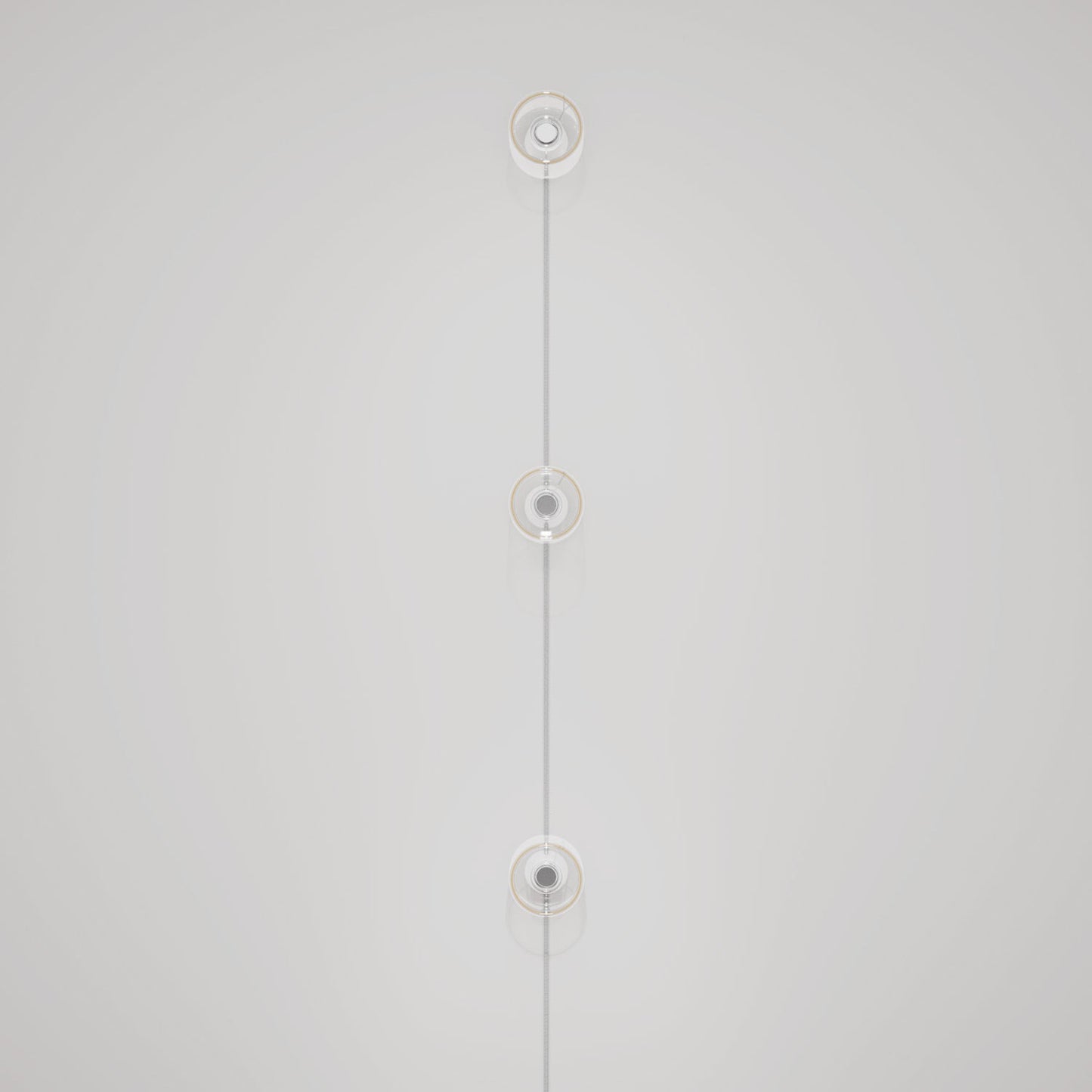 Lampada da parete Spostaluce con spina, 3 lampadine Ghost e cavo grigio melange