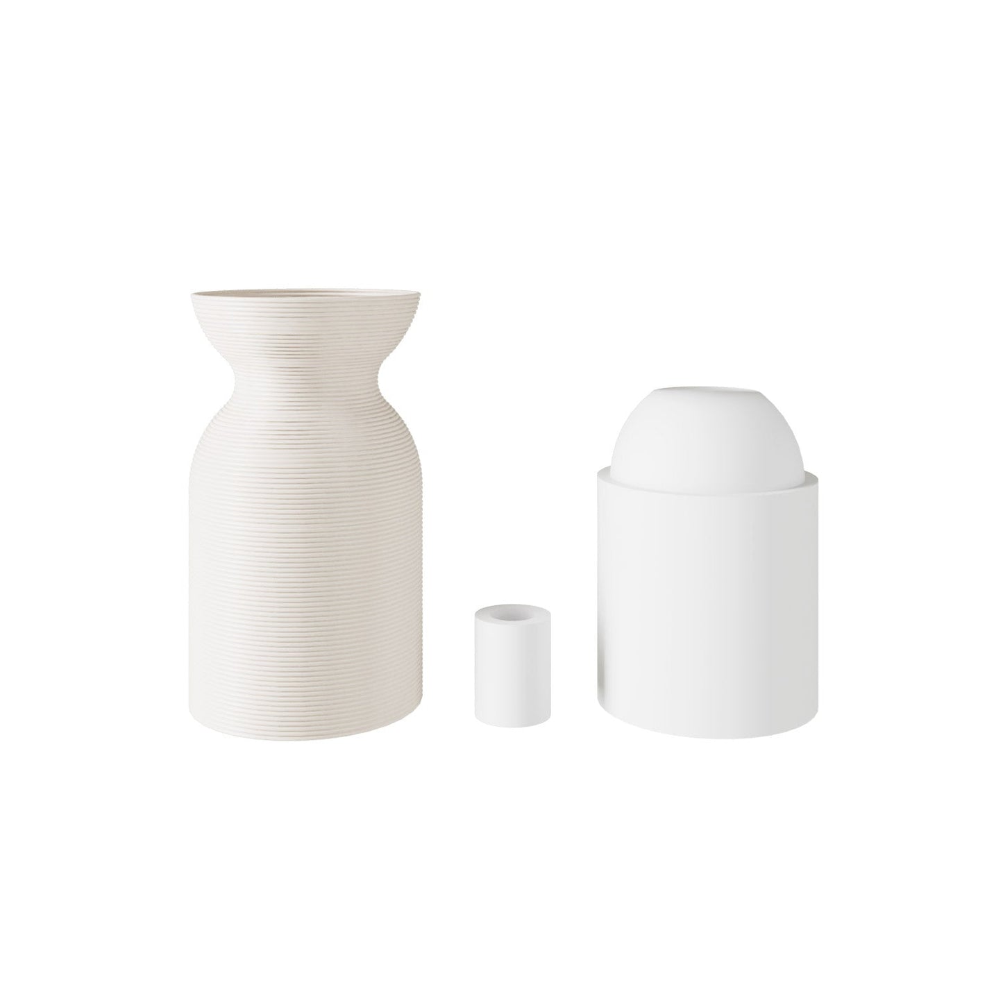 Kit portalampada E27 in plastica riciclata con stampante 3D - Crema