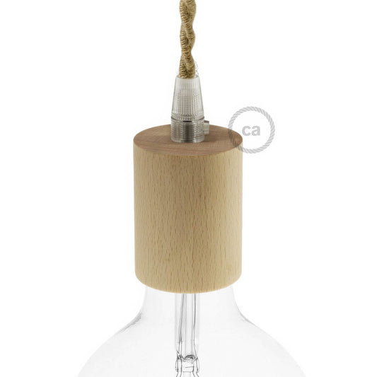 Wooden E26 light bulb socket kit - Neutral