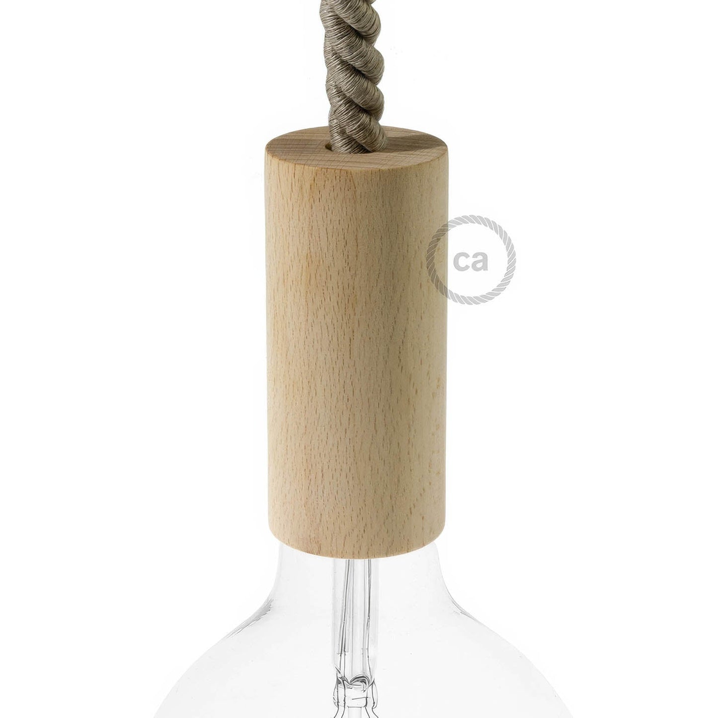 XL Wooden E26 light bulb socket kit for Rope Cables - Neutral