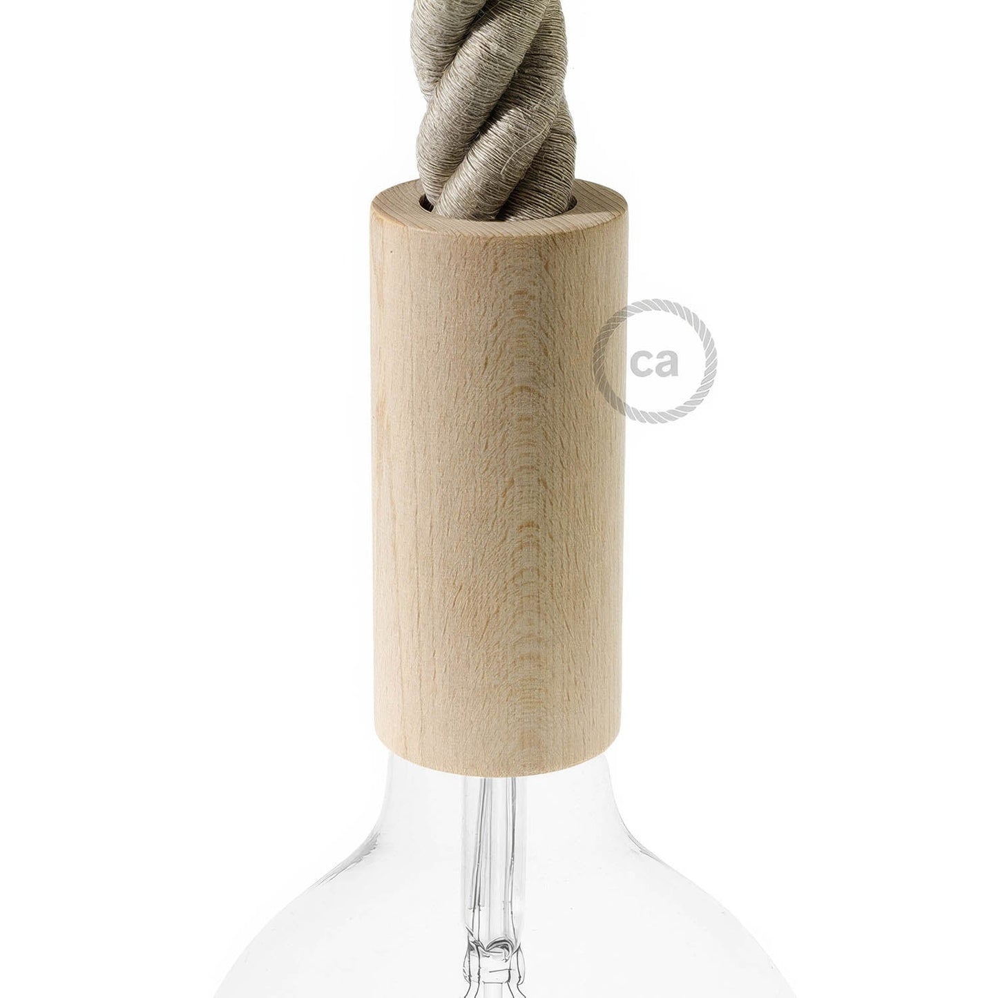 3XL Wooden E26 light bulb socket kit for Rope Cables - Neutral