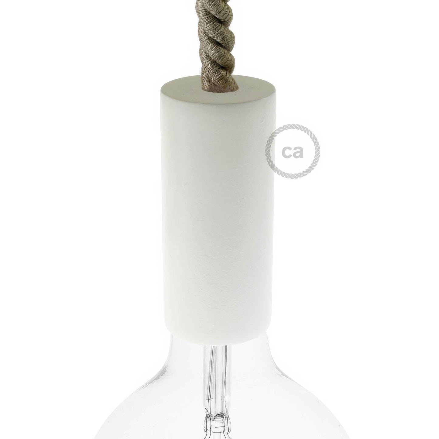 XL Wooden E26 light bulb socket kit for Rope Cables - White