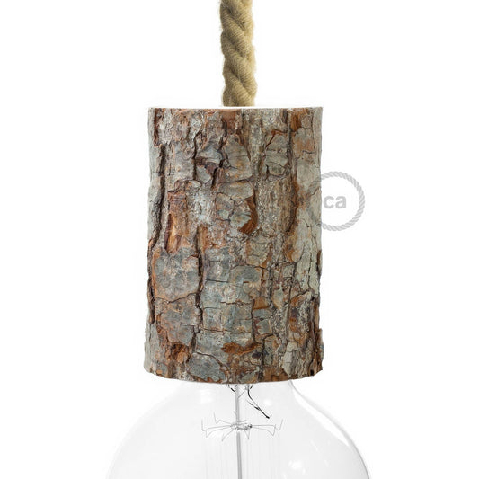 Regular E26 Log Light Socket Kit - Bark