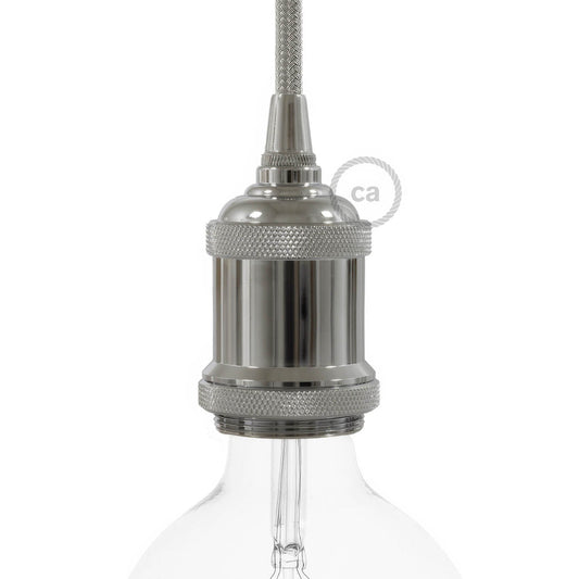 Vintage Style - single ferrule E26 light bulb socket kits - Chrome