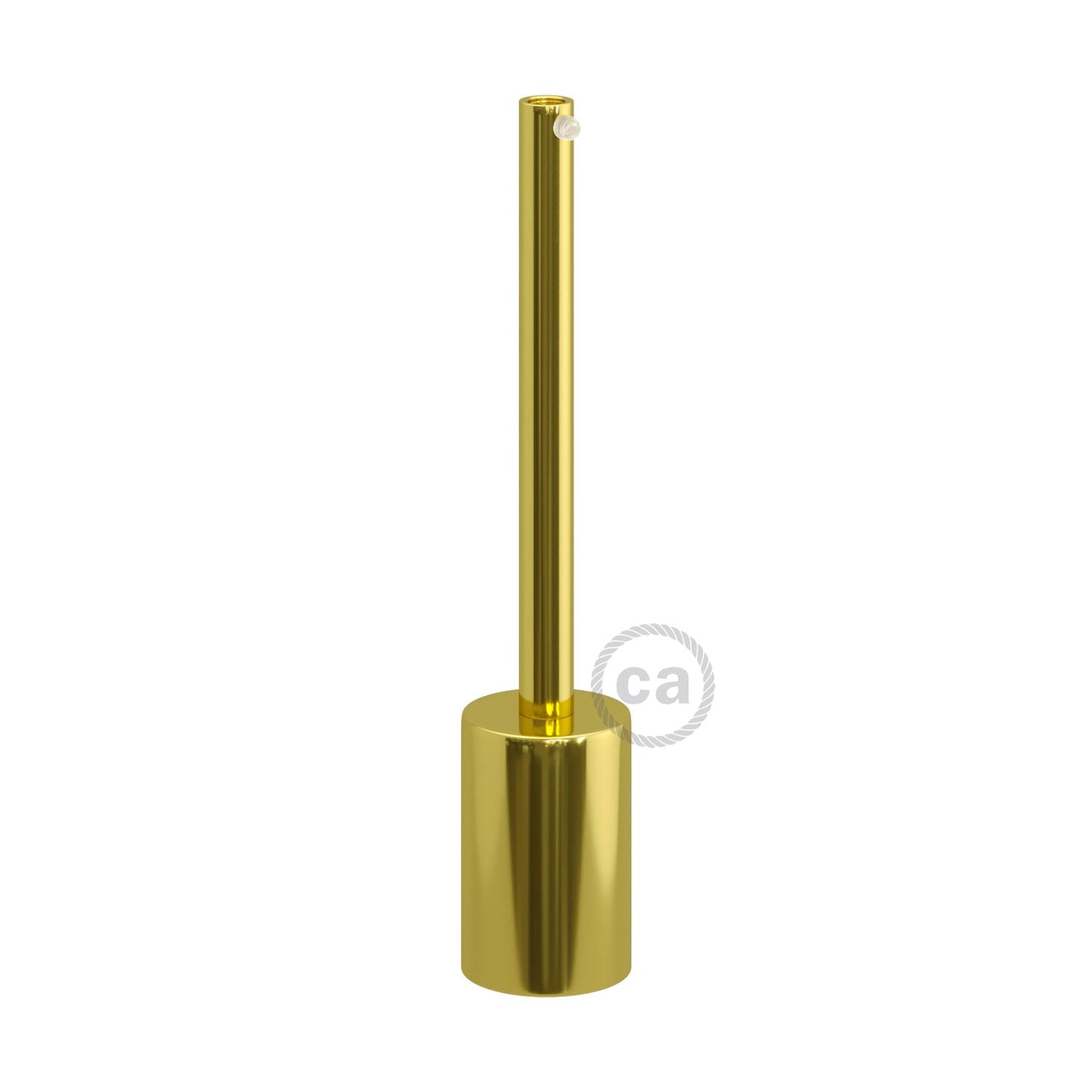 Kit portalampada E27 cilindrico in metallo con serracavo da 15 cm - Ottone