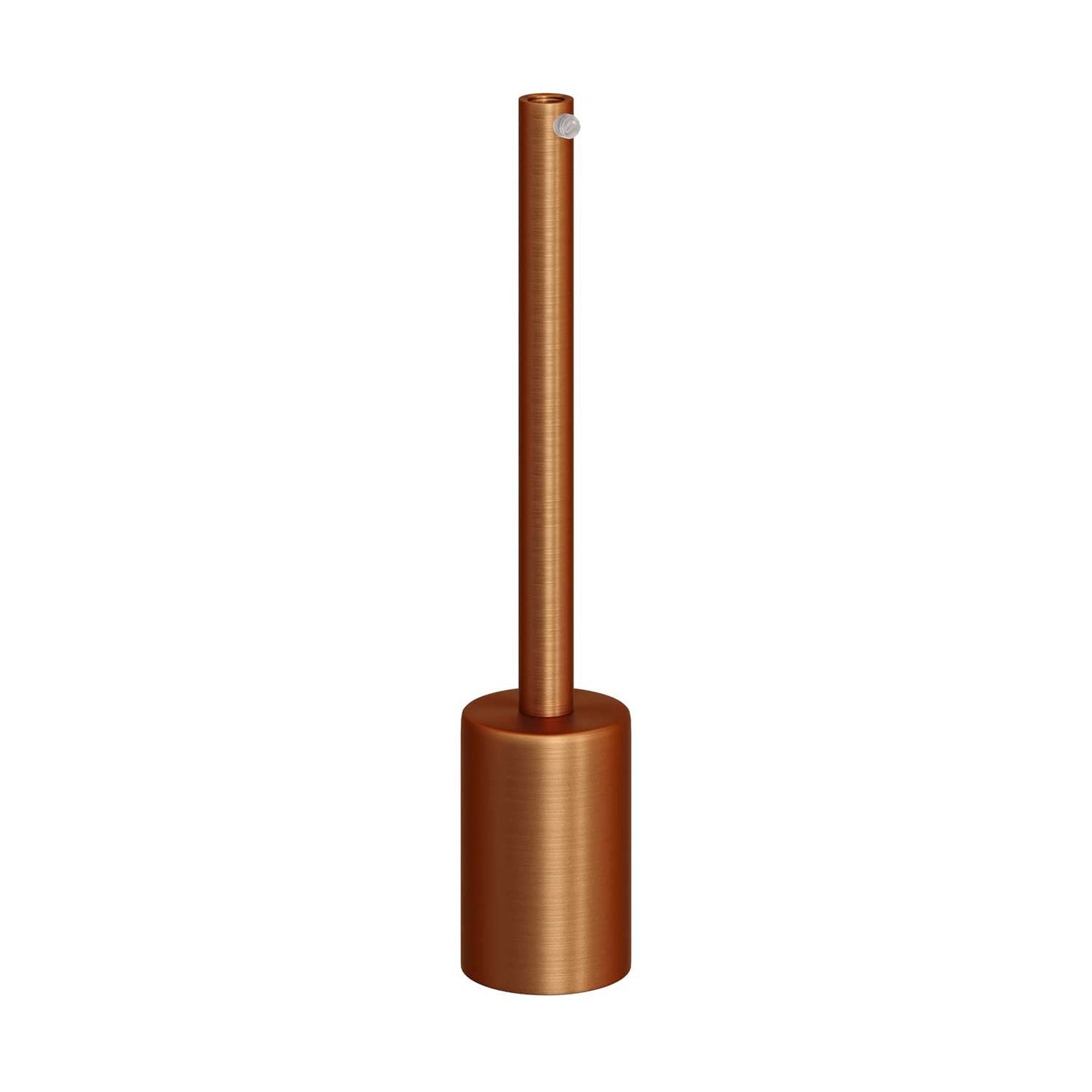 Cylindrical metal UL E26 light bulb socket kit with 15 cm cable clamp - Brushed copper