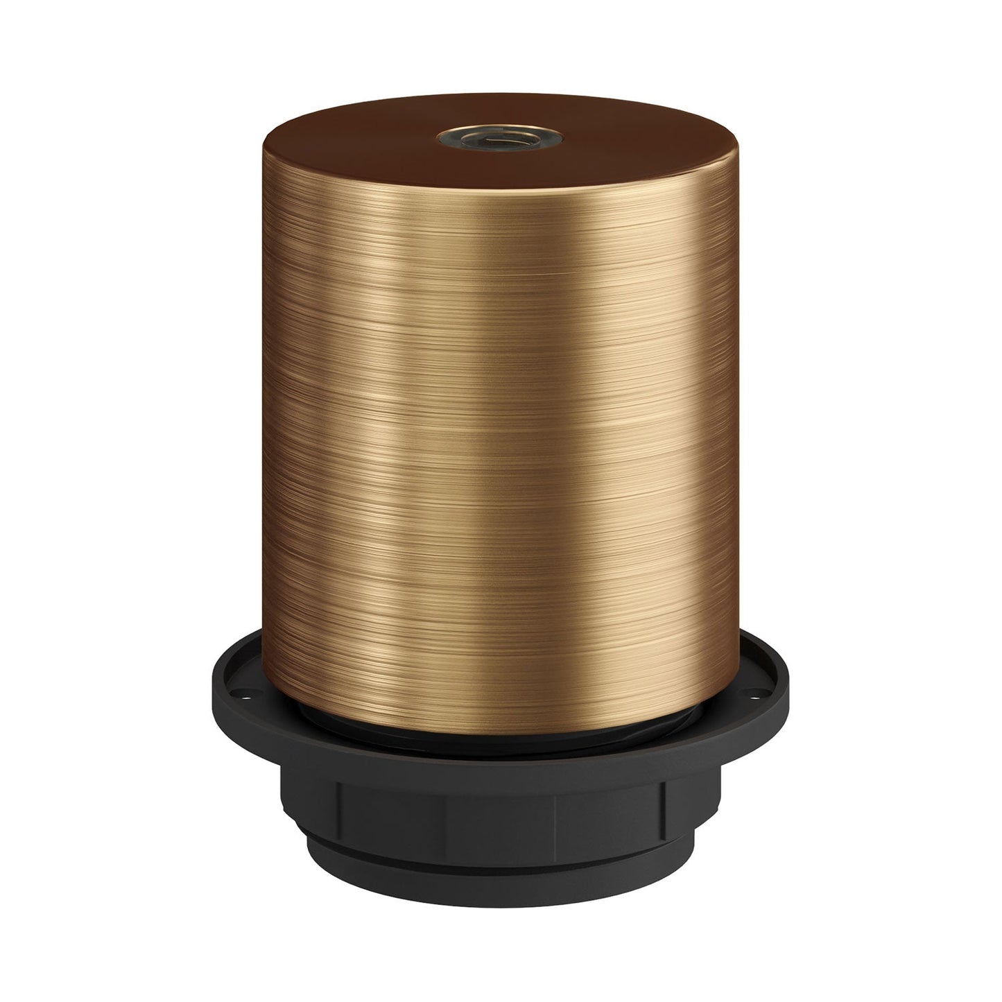 Kit portalampada E27 semifilettato in metallo con serracavo nascosto - Bronzo satinato