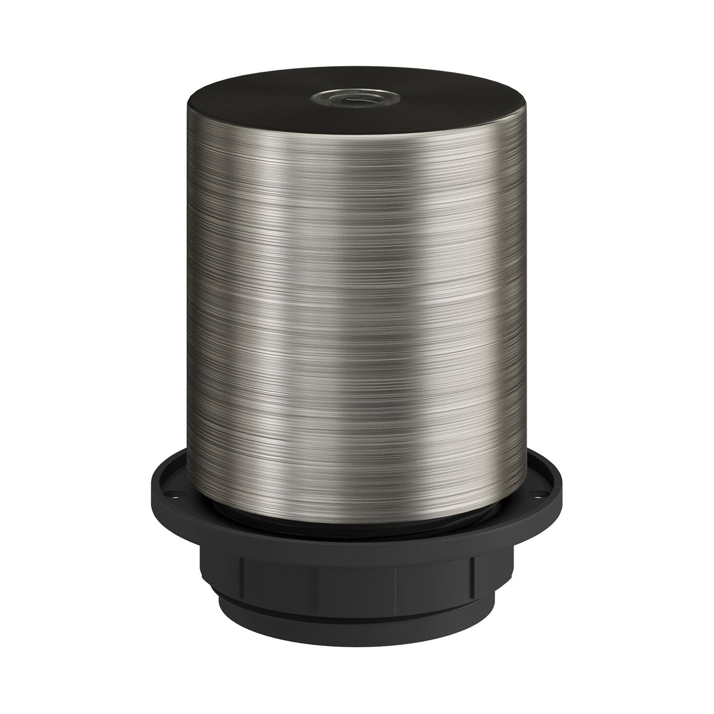 E26 semi-threaded metal socket kit with concealed cable clamp - Brushed titanium