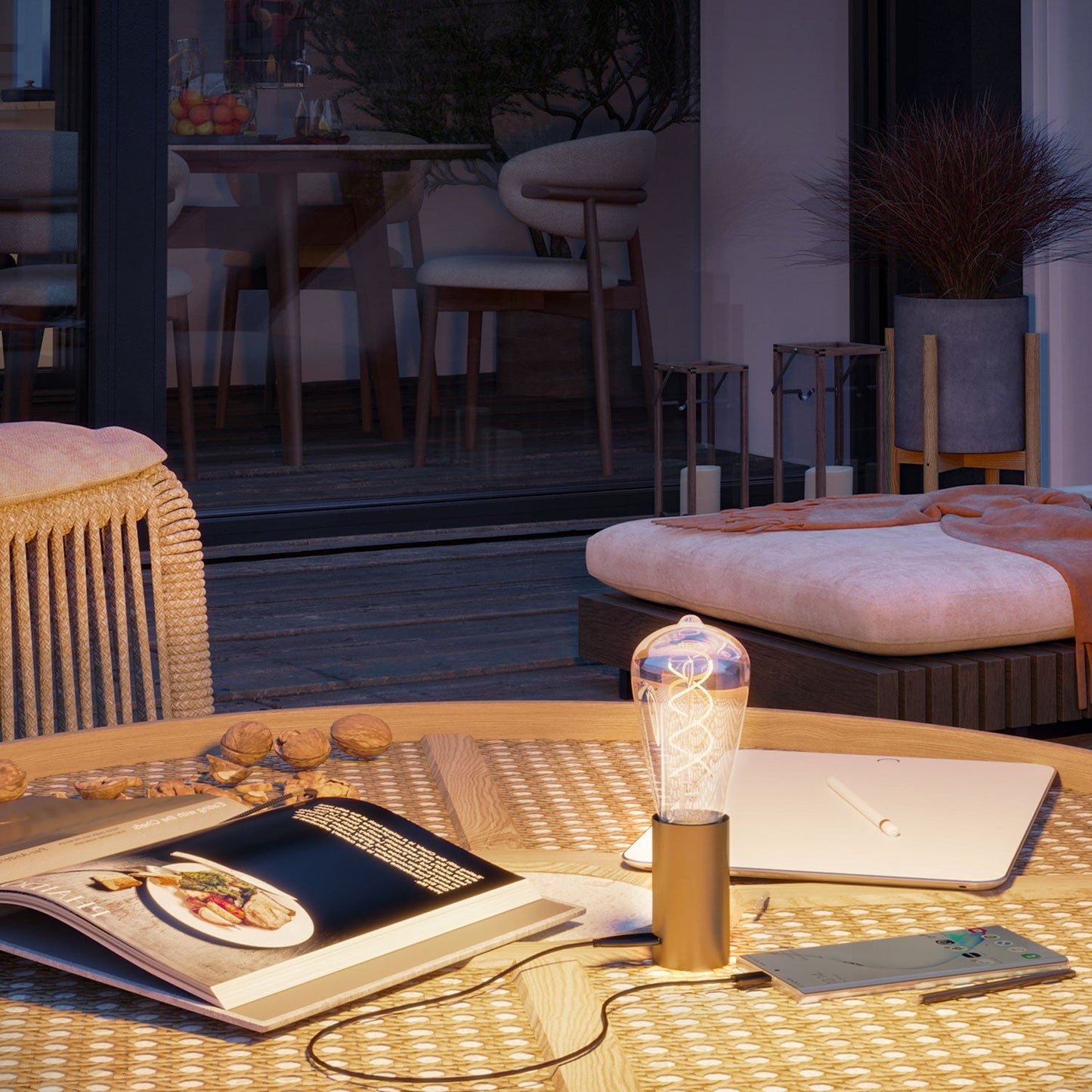 SI! Portalampada magnetico con attacco E27 5V USB-C - Bronzo satinato