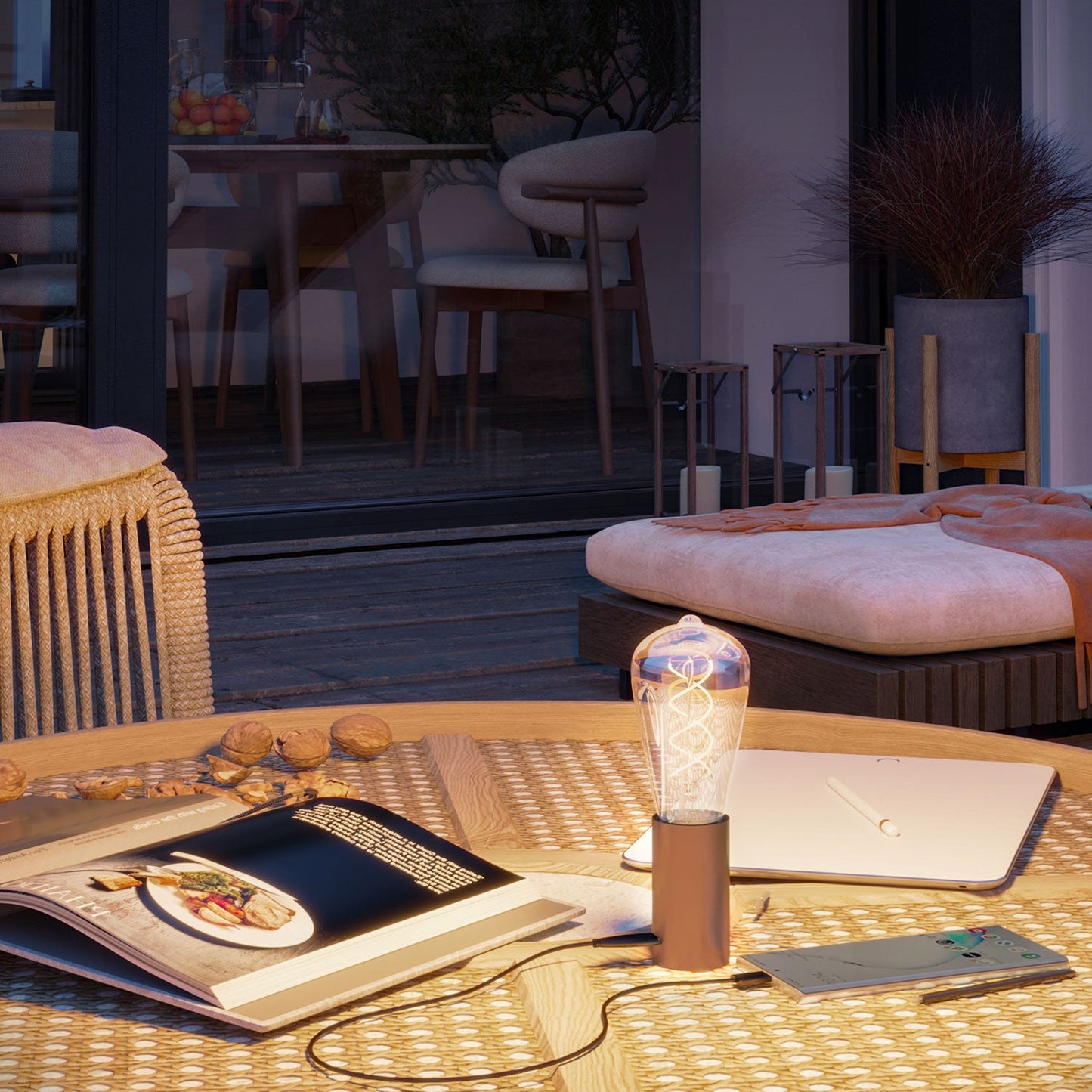 SI! Portalampada magnetico con attacco E27 5V USB-C - Rame satinato
