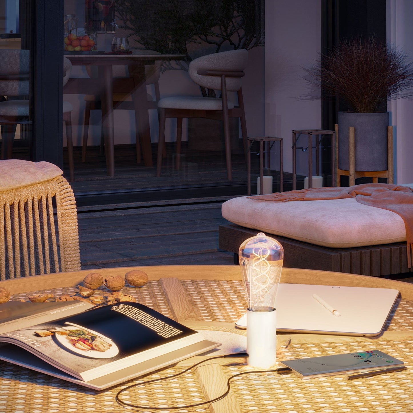 SI! Portalampada magnetico con attacco E27 5V USB-C - Bianco opaco