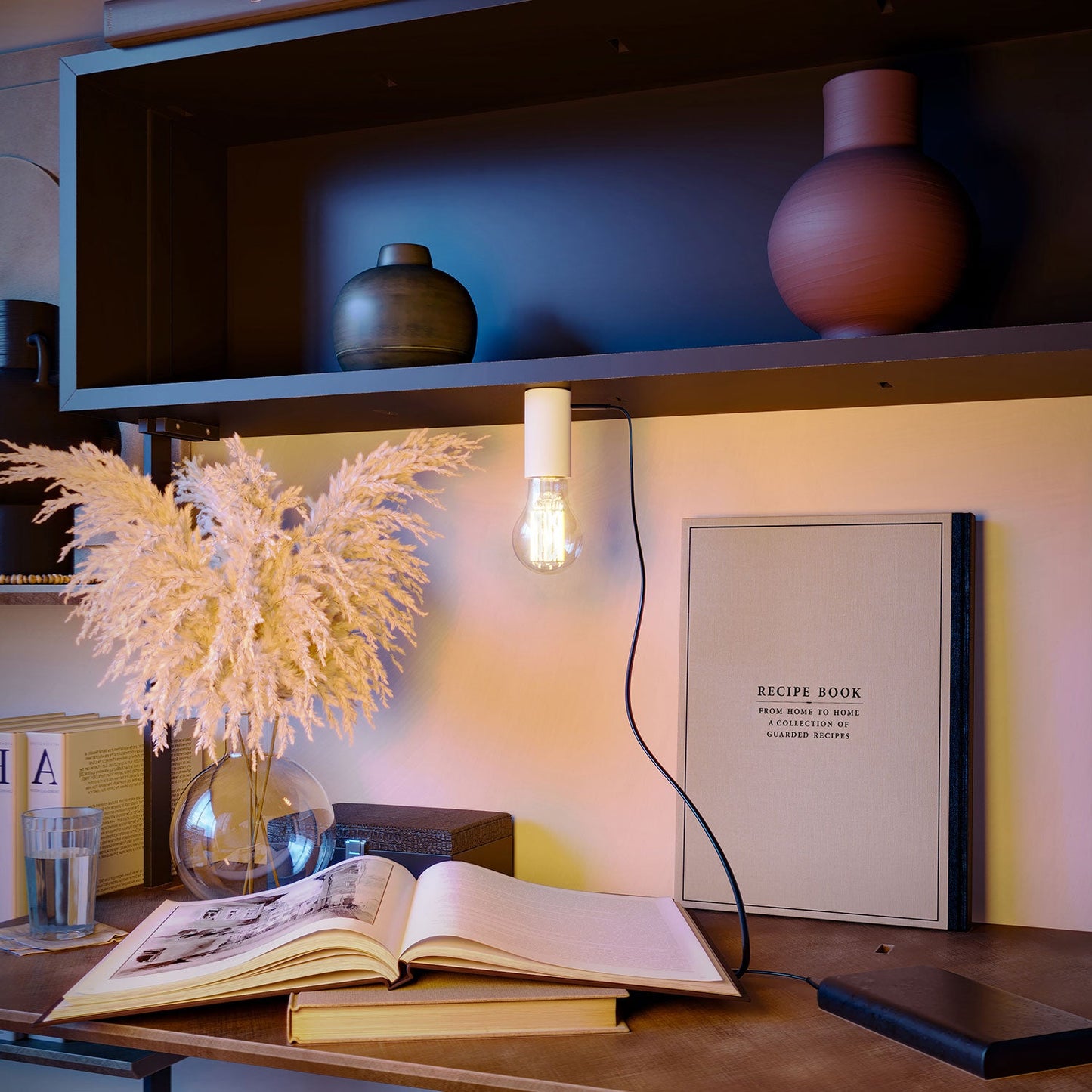 SI! Portalampada magnetico con attacco E27 5V USB-C - Bianco opaco