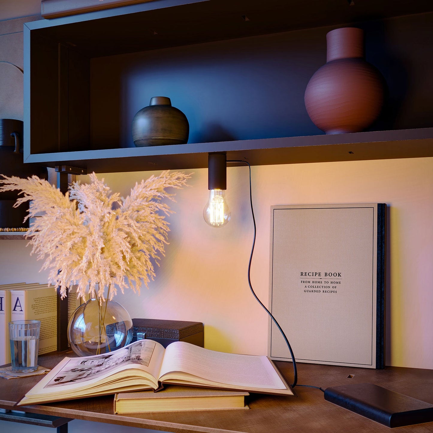 SI! Portalampada magnetico con attacco E27 5V USB-C - Nero