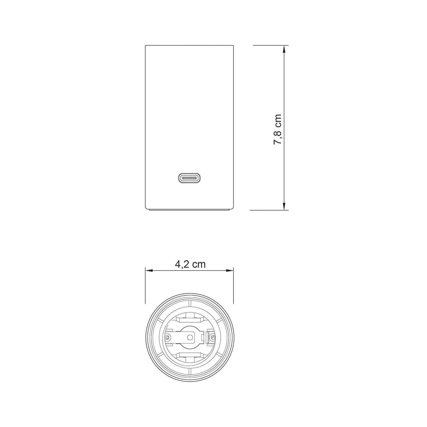 SI! Portalampada magnetico con attacco E27 5V USB-C - Titanio satinato