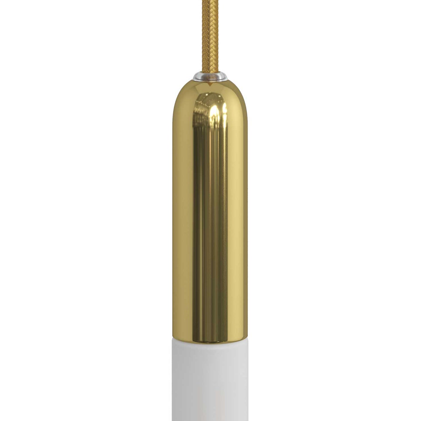 P-Light, UL E12 metal socket kit with hidden cable clamp - Brass