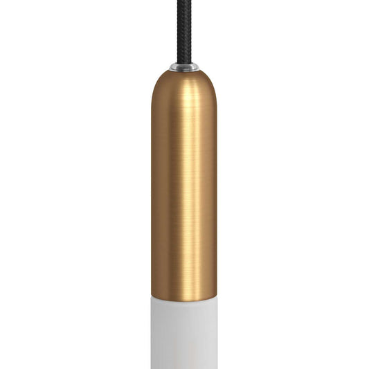 P-Light, kit portalampada E14 in metallo con serracavo a scomparsa - Bronzo satinato
