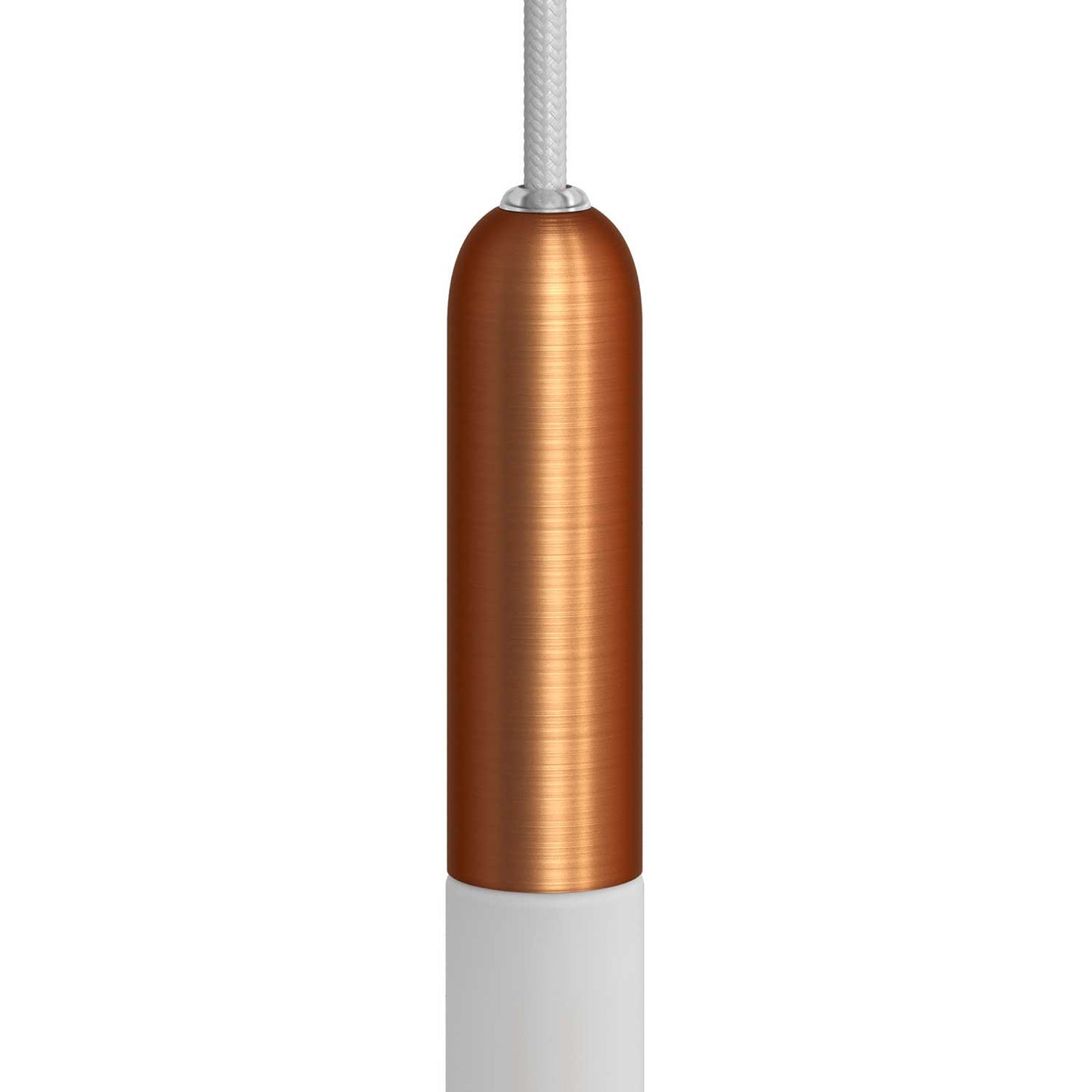 P-Light, UL E12 metal socket kit with hidden cable clamp - Brushed copper