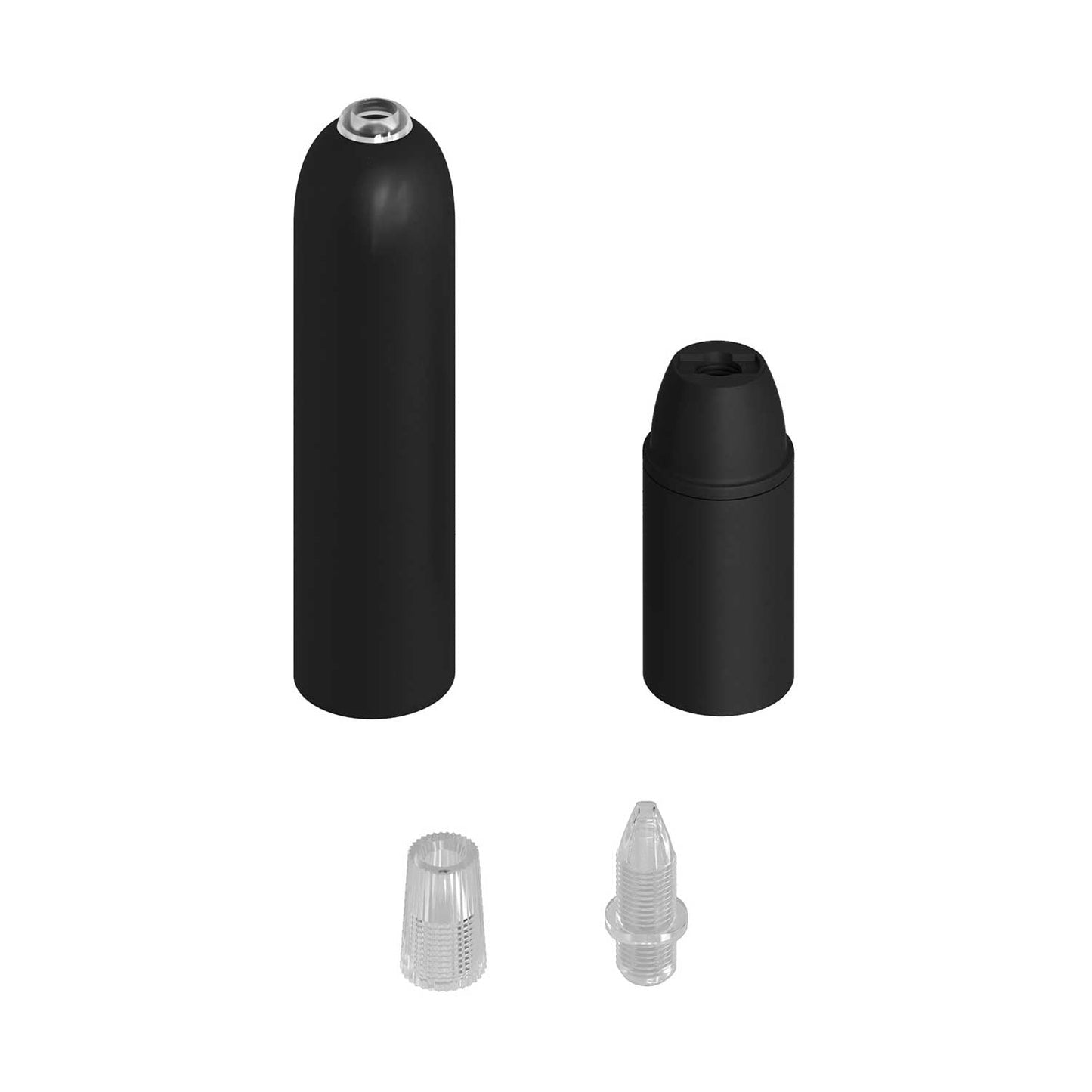 P-Light, UL E12 metal socket kit with hidden cable clamp - Black