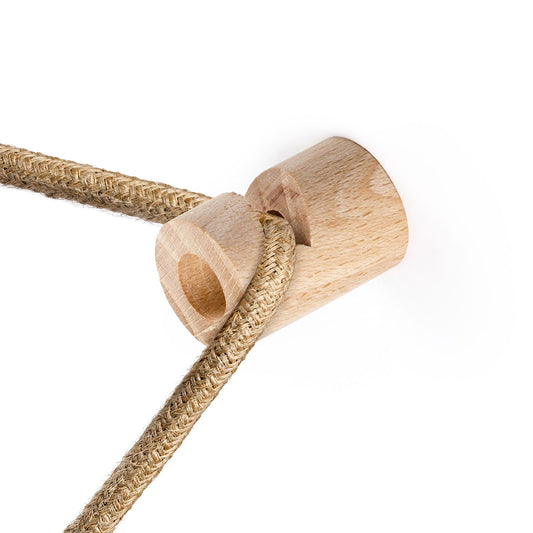 Decentratore, gancio a “V” a soffitto o parete in legno per cavo elettrico tessile - Neutro