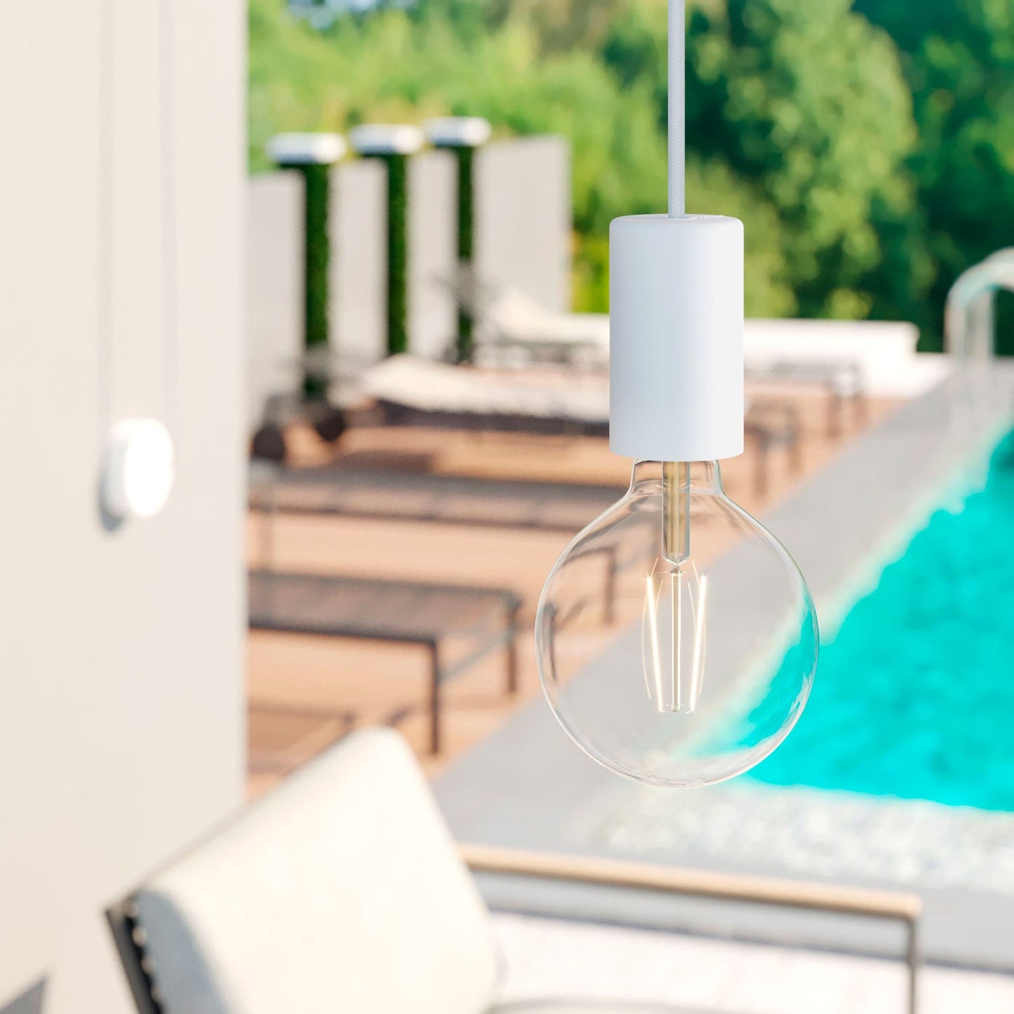 EIVA ELEGANT, kit portalampada per esterno E27 IP65 in silicone per sistema Modulair - Bianco