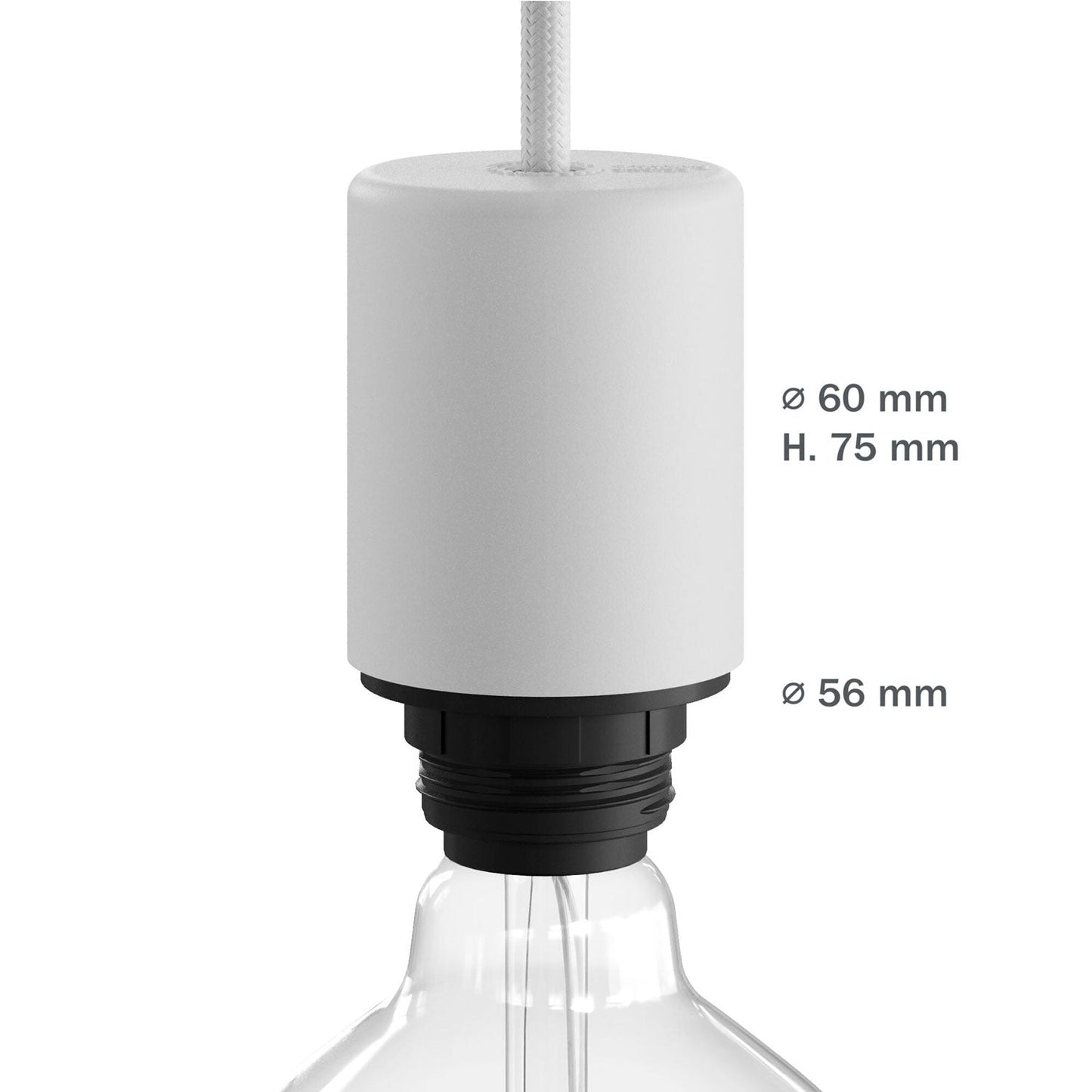 EIVA ELEGANT Kit Portalampada IP65 Outdoor in Silicone per Paralume E27 - Sistema Modulair - Bianco