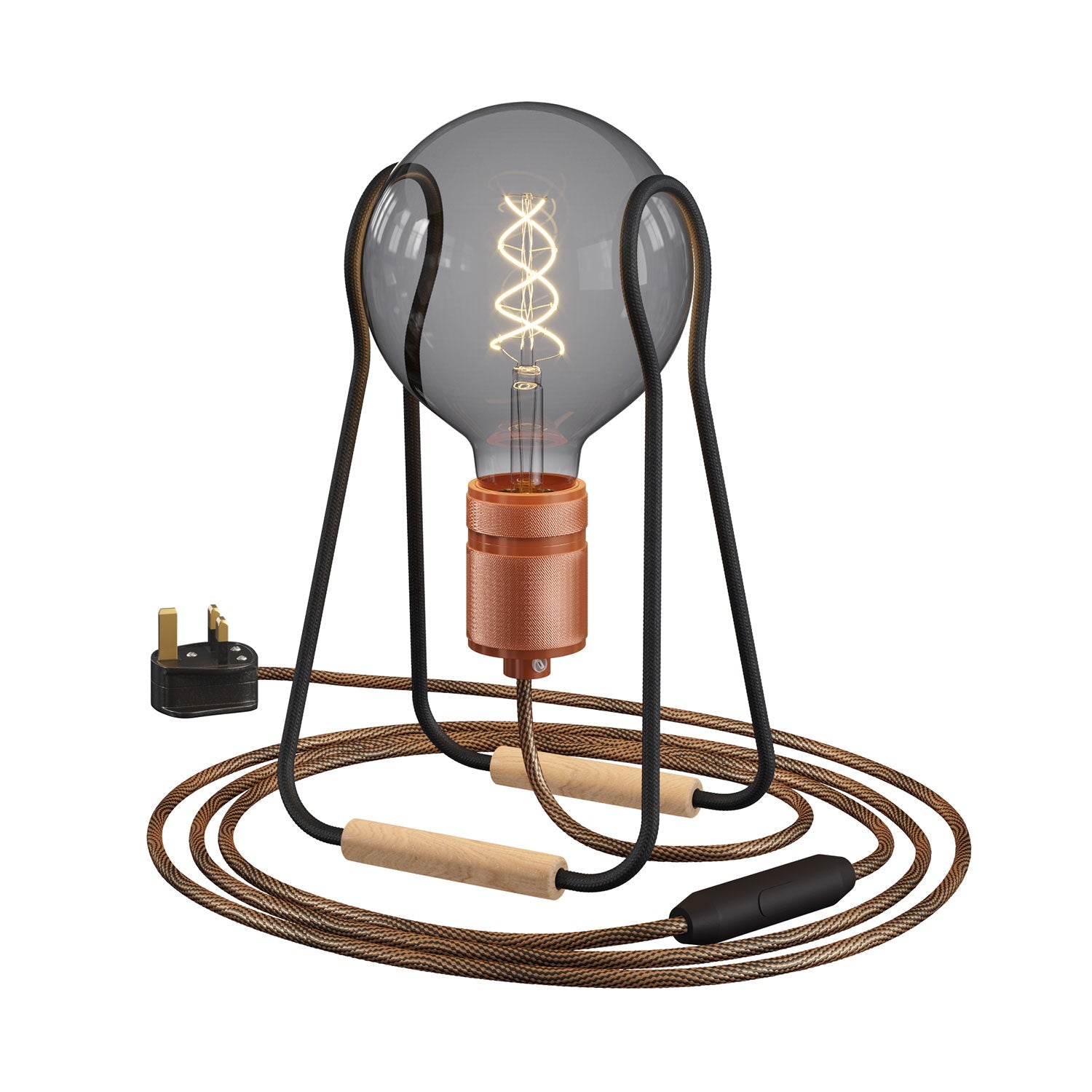 Lampada da tavolo Taché Elegant e spina UK - Nero