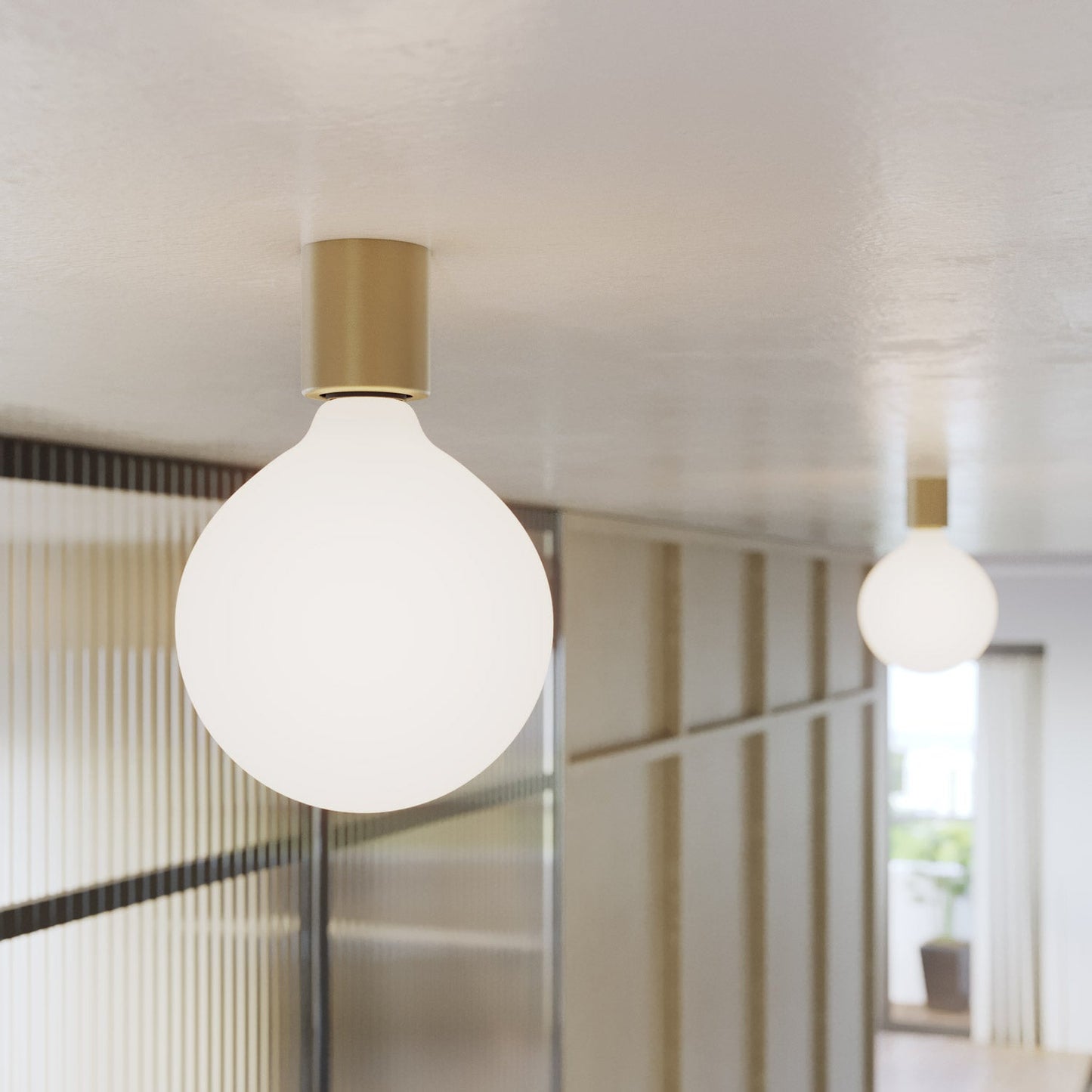 Portalampada E27 in metallo da parete o soffitto - Bronzo satinato