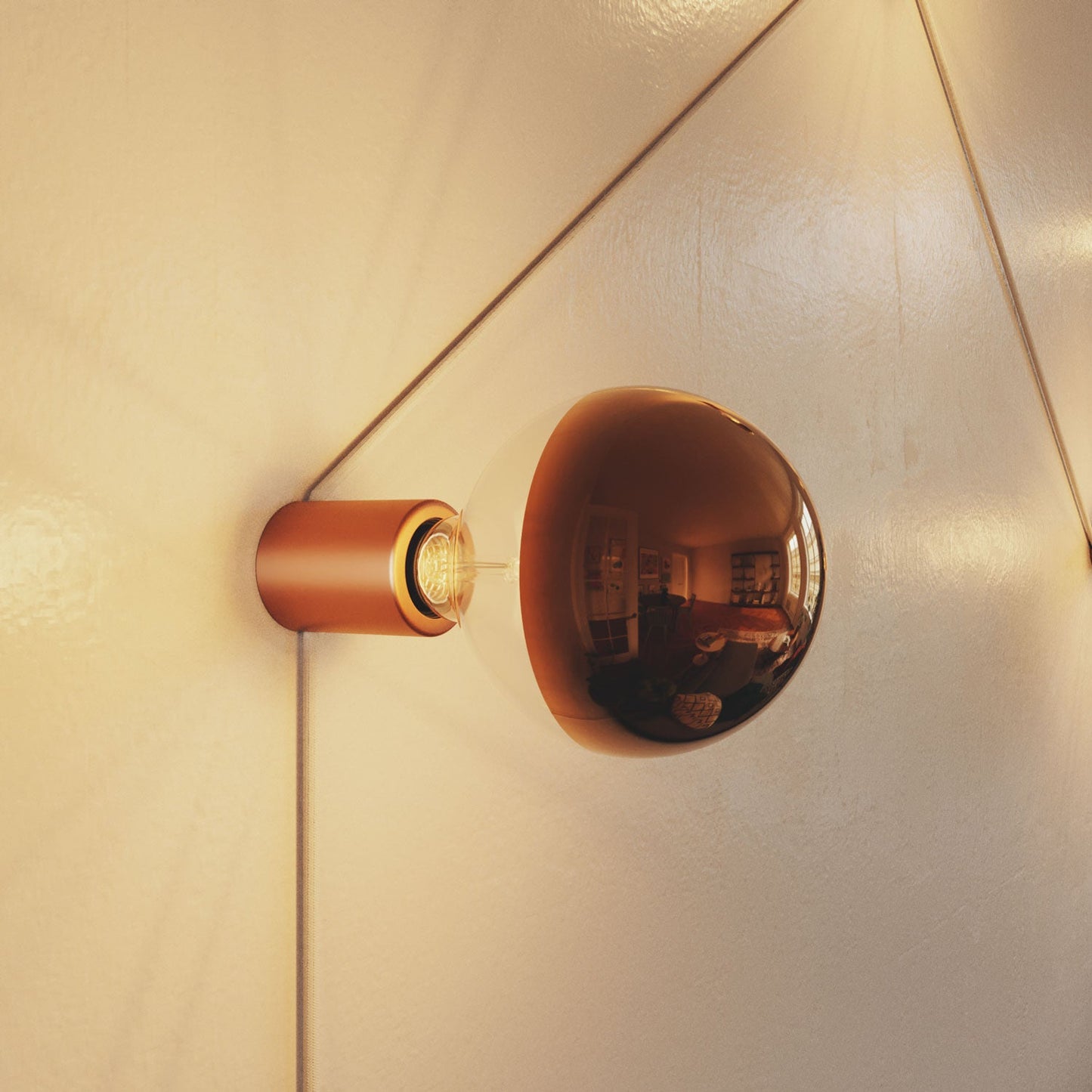 Portalampada E27 Spostaluce in metallo da parete o soffitto - Rame satinato