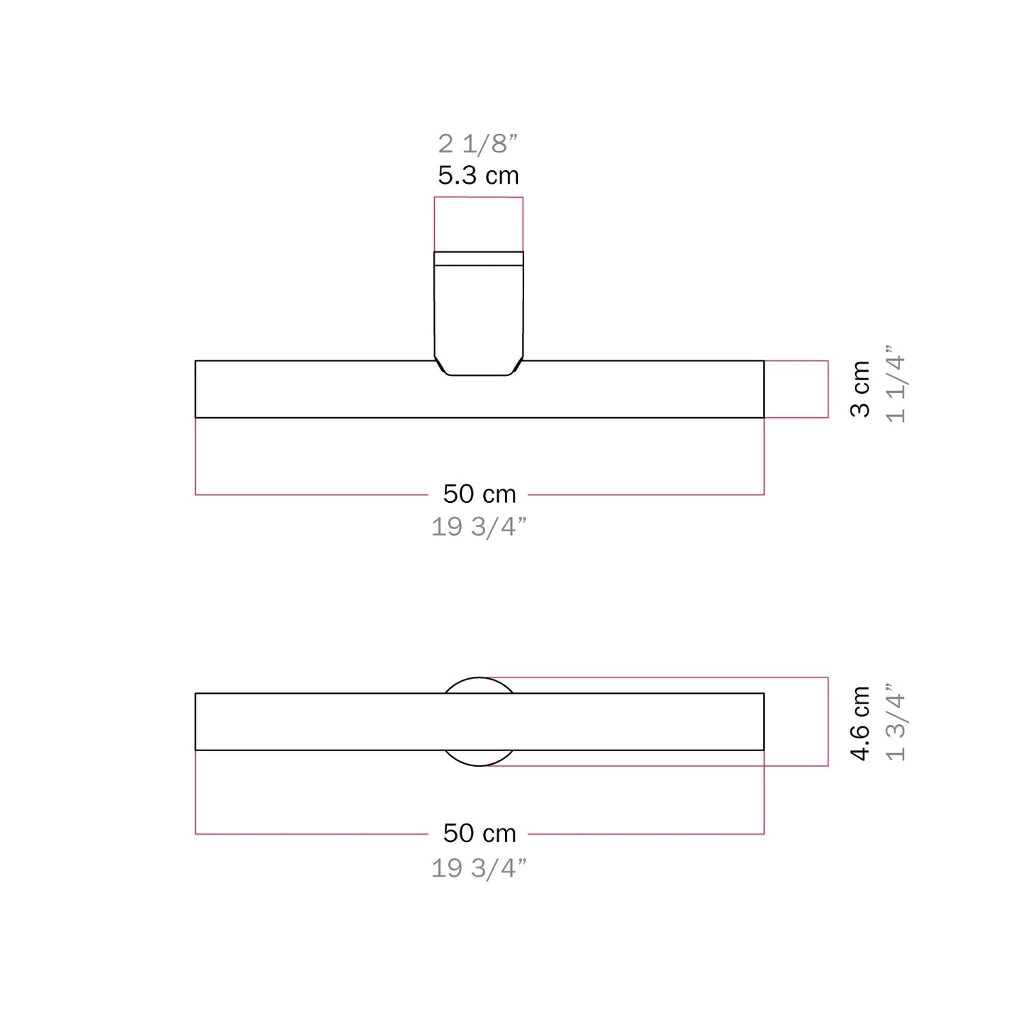 Lampada in metallo da parete o soffitto con lampadina LED lineare S14d - Titanio satinato