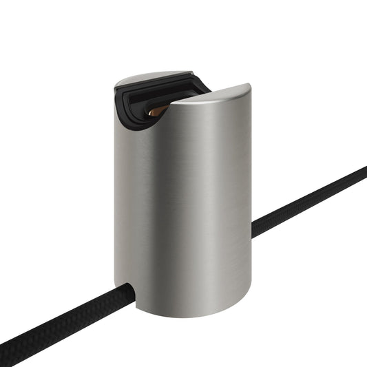 Portalampada S14d Spostaluce in metallo da parete o soffitto - Titanio satinato