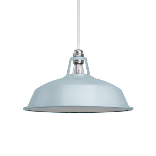 Paralume Harbour in metallo smaltato con attacco E27, diametro 38 cm - Blu carta da zucchero