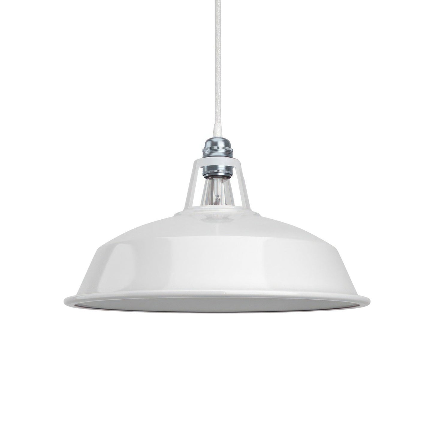 Paralume Harbour in metallo smaltato con attacco E27, diametro 38 cm - Bianco