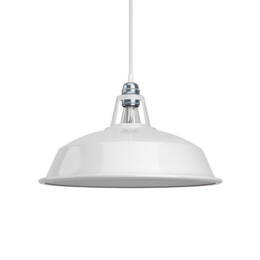 Paralume Harbour in metallo smaltato con attacco E27, diametro 38 cm - Bianco