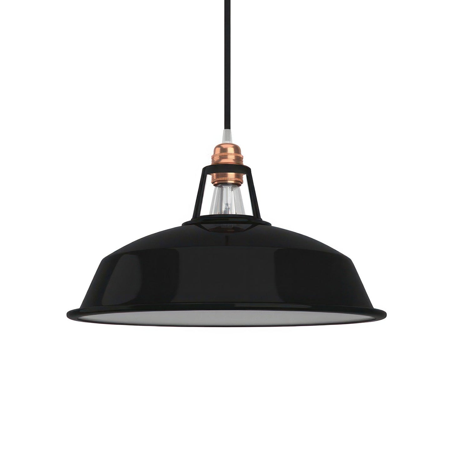 Paralume Harbour in metallo smaltato con attacco E27, diametro 38 cm - Nero