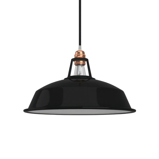 Paralume Harbour in metallo smaltato con attacco E27, diametro 38 cm - Nero