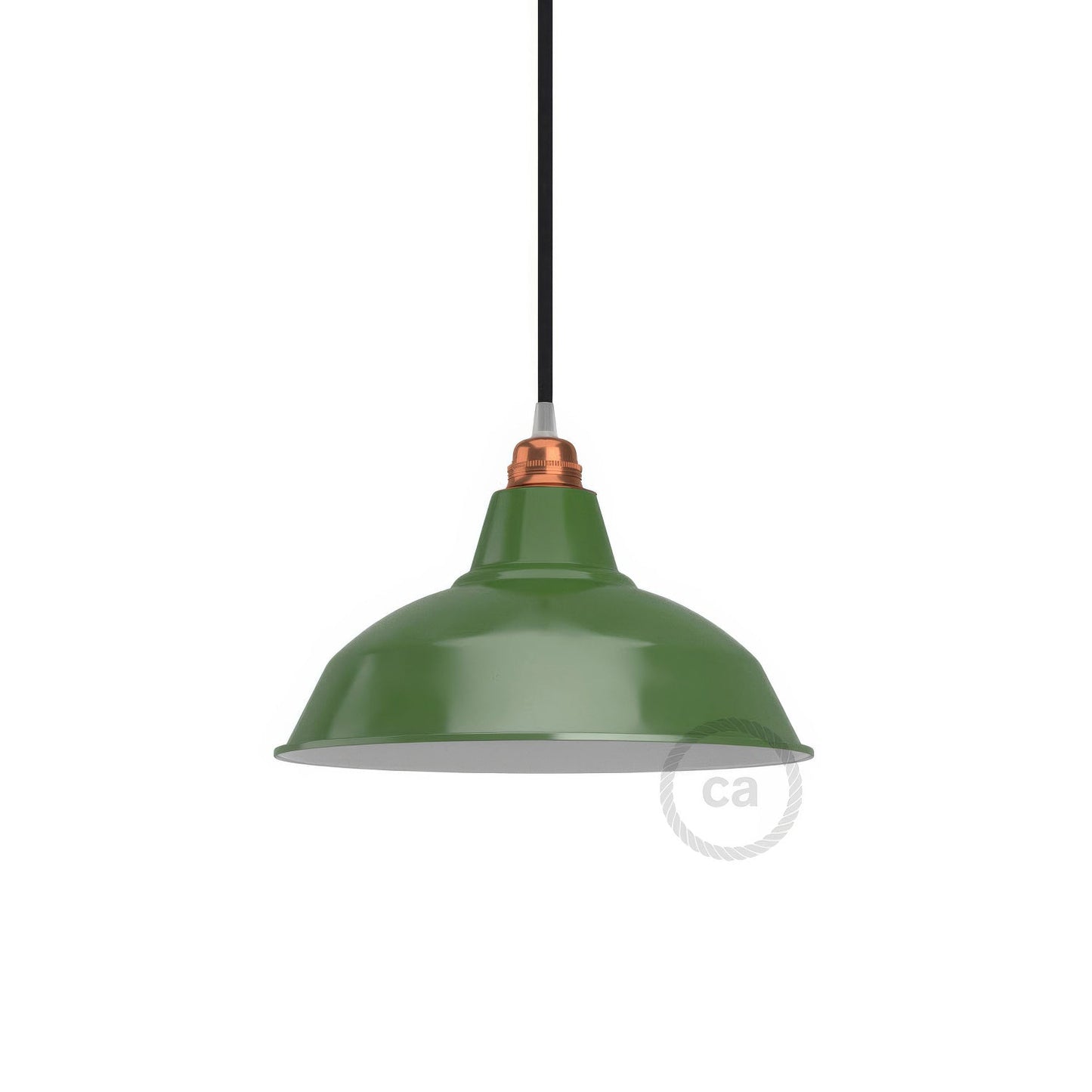 Paralume Bistrot in metallo smaltato con attacco E27, diametro 30 cm - Verde