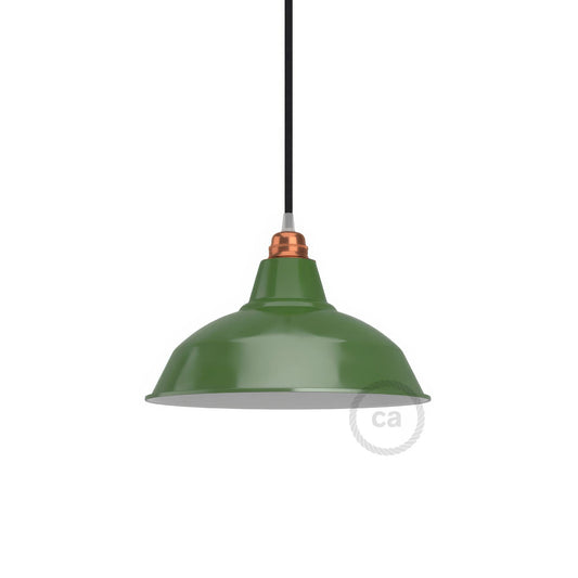 Paralume Bistrot in metallo smaltato con attacco E27, diametro 30 cm - Verde