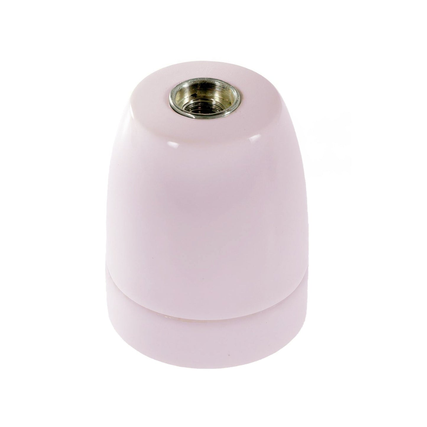 Kit portalampada E27 in porcellana - Rosa antico