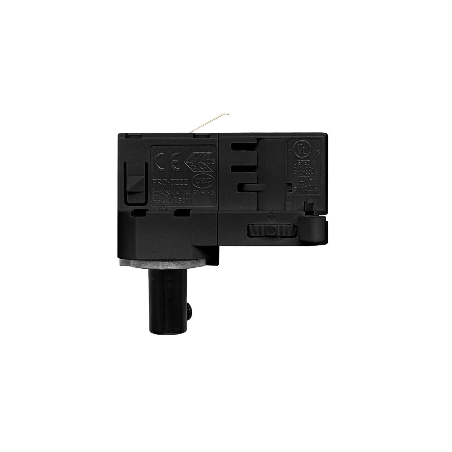 Sospensione per binari con lampadina Ghost a cono smoky - Nero